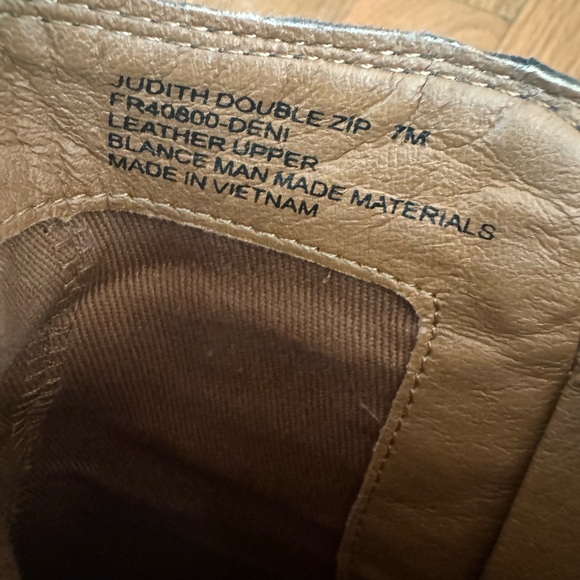 Frye Judith Double Zip Ankle Boots Leather Dark Gray 7M - Picture 3 of 4